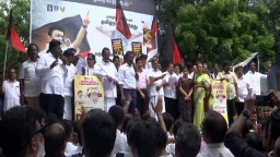 DMK holds protest against Centre for 